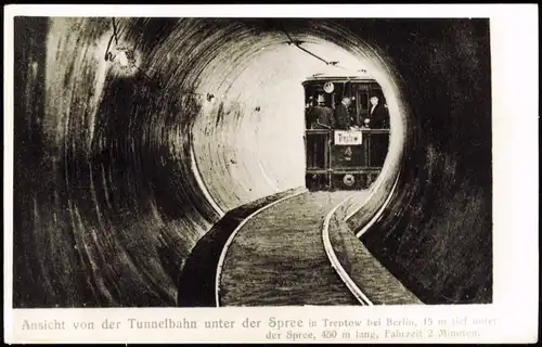 Ansichtskarte Treptow-Berlin Tunnelbahn unter der Spree 1922 REPRO 1986