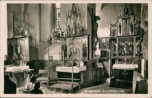 Ansichtskarte Gnandstein-Kohren-Sahlis Burgkapelle Gnandstein 1943