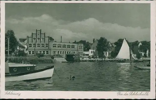 Ansichtskarte Schleswig (Sleswig/Slesvig) Bei der Schleihalle. 1936