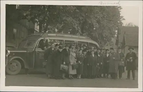 Ansichtskarte Eisenach Bus Karl Heinzig - Reisegruppe 1938