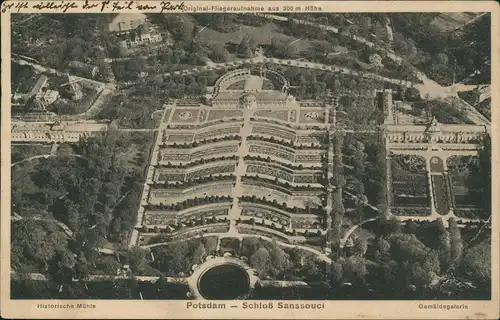 Ansichtskarte Potsdam Luftbild aus 300m Höhe Sanssouci Gemäldegalerie 1928