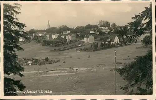 Ansichtskarte Schöneck (Vogtland) Panorama 1939   mit Landpost-Stempel