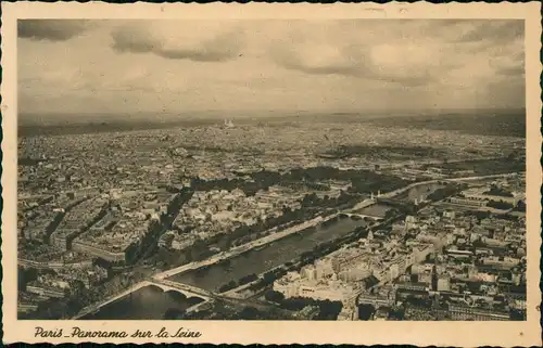 CPA Paris Panorama sur la Seine 1939