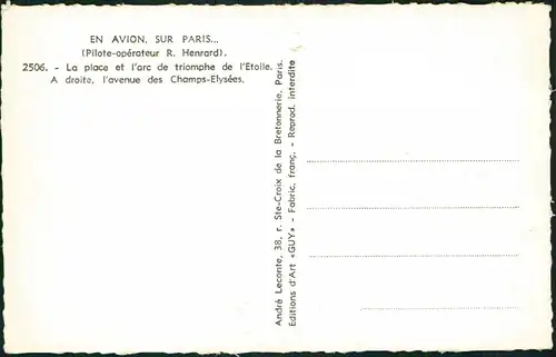 CPA Paris Luftbild - en avion 1961