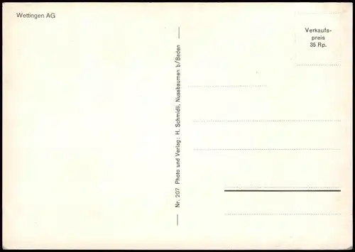 Ansichtskarte Wettingen Gesamtansicht vom Flugzeug aus, Luftaufnahme 1980
