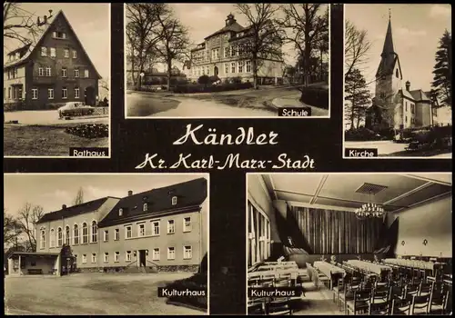 Chemnitz Umland-Ansicht KÄNDLER mit Kulturhaus Schule zur DDR-Zeit 1975/1970