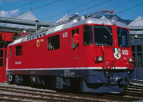 Verkehr Eisenbahn & Zug-Lokomotive «Küblis» Drehscheibe Landquart 1984
