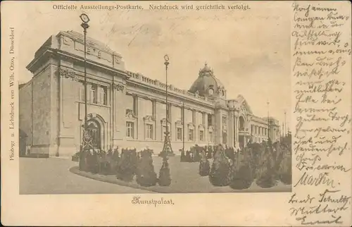 Ansichtskarte Düsseldorf Officielle Ausstellungs-Postkarte Kunstpalast 1902