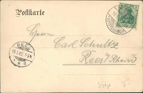 Ansichtskarte Düsseldorf Officielle Ausstellungs-Postkarte Kunstpalast 1902