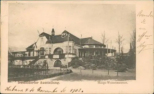 Düsseldorf Düsseldorfer Ausstellung Weinrestaurant 1902    ab HAVANNA (Stempel)