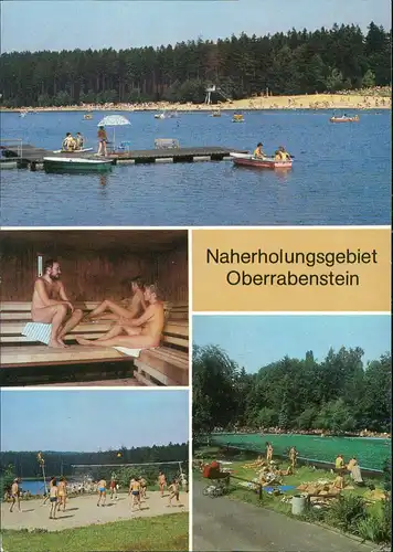 Ansichtskarte Chemnitz Stausee, Sauna, Volleyballplatz, FKK-Bad 1987/1989
