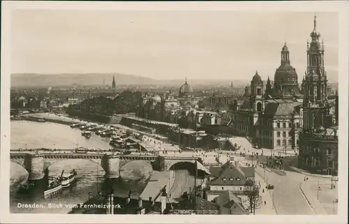 Ansichtskarte Dresden Blick vom Fernheizwerk nach Johannstadt 1931