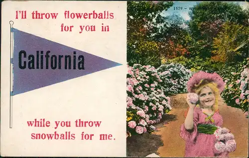 Kalifornien Allgemein California Flowers Snowball Mädchen Girl 1913