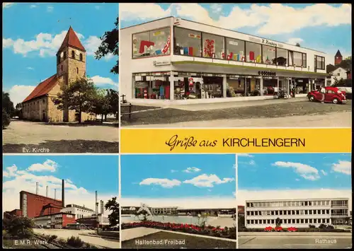 Kirchlengern Mehrbild Ortsansichten, Teppichhaus Homburg, VW Käfer Freibad 1970
