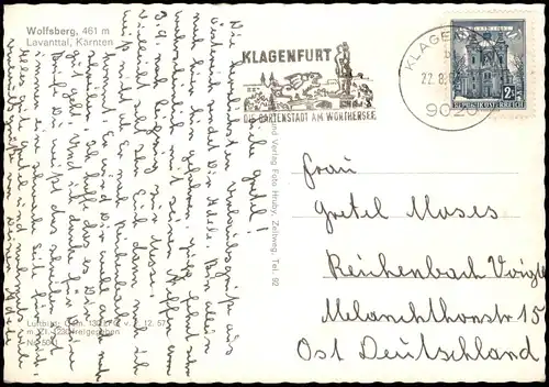 Wolfsberg (Kärnten) Volšperk Volčji breg Panorama Lavanttal, Kärnten 1964