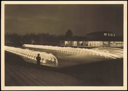 Stuttgart Reichsgartenschau Nachtstimmung bei den Wasserspielen 1939