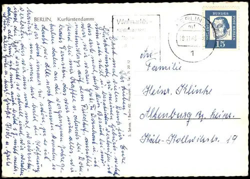 Charlottenburg-Berlin Belebter Stadtteil mit Kurfürstendamm 1963