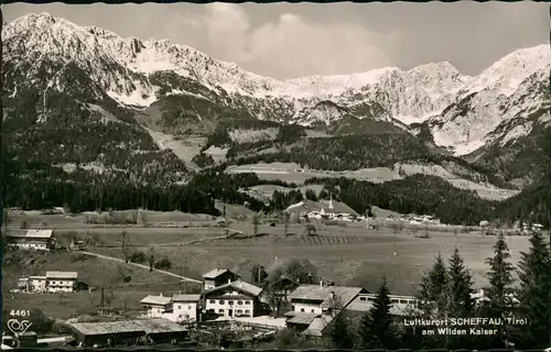 Scheffau am Wilden Kaiser Panorama-Ansicht; Ort am Wilden Kaiser 1968