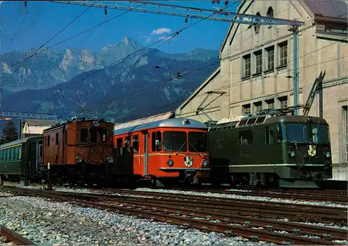 Verkehr Eisenbahn & Zug  2 Triebfahrzeug-Generationen der Rhätischen Bahn 1975
