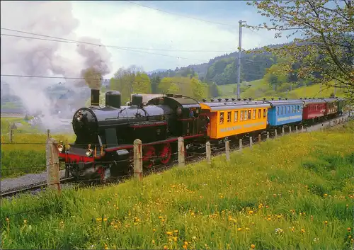 Dampflokomotive Zug Amor-Express der Bodensee-Toggenburg-Bahn 1980