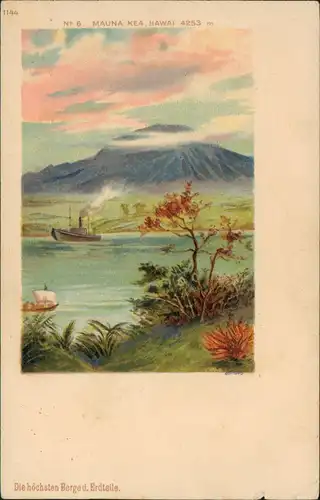 Hawaii  MAUNA KEA, HAWAI 4253 m USA Künstlerkarte 1911