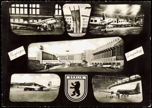 Ansichtskarte Tempelhof-Berlin Flughafen Tempelhof (Airport) 1960