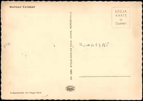 Postcard Karlsbad Karlovy Vary Postkutsche Pferde-Kutsche 1930