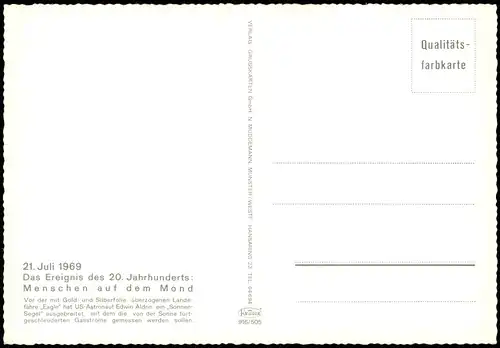 Ansichtskarte  21. Juli 1969 Raumfahrt Landefähre Eagle 1968