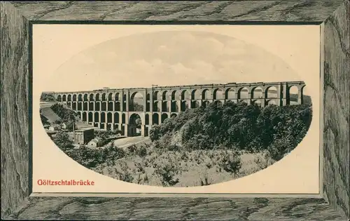 Ansichtskarte Netzschkau (Vogtland) Göltzschtalbrücke 1911 Passepartout