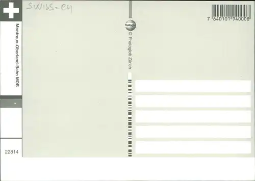 Ansichtskarte .Schweiz MOB Montreux-Oberland-Bahn mit Panorama 1995