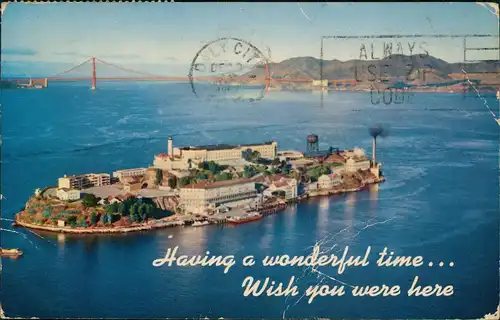Postcard San Francisco Alcatraz - Luftbild areal view 1969