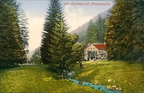 Ansichtskarte Tabarz/Thüringer Wald Massemühle im Lauchagrund 1913