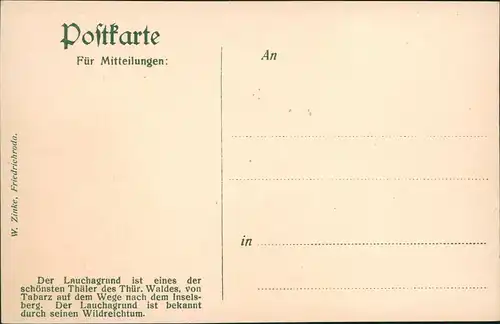 Ansichtskarte Tabarz/Thüringer Wald Massemühle im Lauchagrund 1913