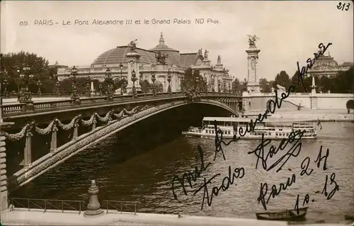 CPA Paris Le Pont Alexandre III et le Grand Palais Schiff 1942