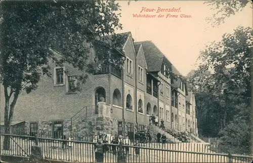 Plaue-Bernsdorf-Flöha (Sachsen) Wohnhäuser der Firma Claus 1914