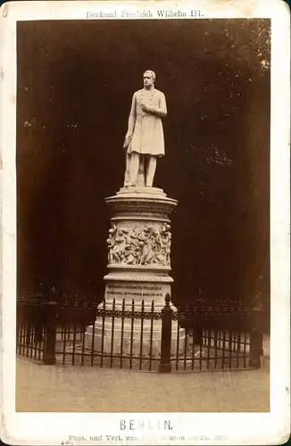 Berlin Denkmal Friedrich Wilhelm III. Denkmal CDV-Foto 1882 Kabinettfoto