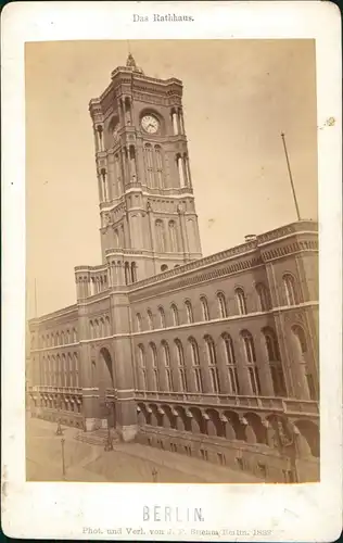 Ansichtskarte Mitte-Berlin Rotes Rathaus CDV-Foto 1882 Kabinettfoto