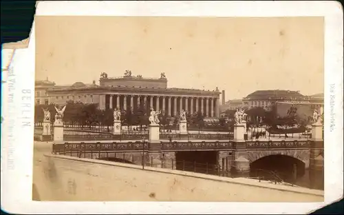 Ansichtskarte Mitte-Berlin Schlossbrücke CDV-Foto 1882 Kabinettfoto