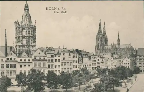 Ansichtskarte Köln Alter Markt, Stadt-Panorama 1910