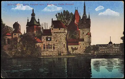 Postcard Budapest Vajda Hunyad vára Burg von Vajda Hunyad 1910