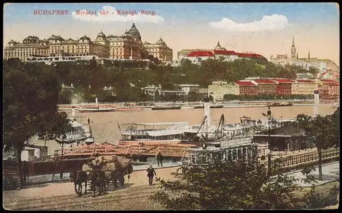 Postcard Budapest Királyi vár - Königliche Burg, Castle View 1917