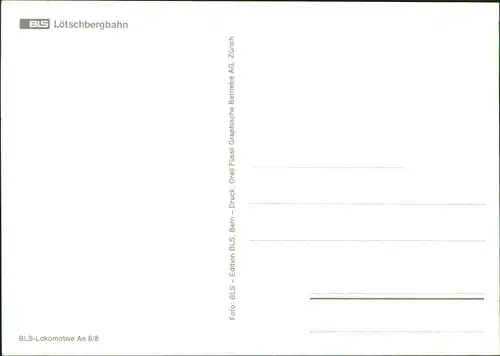 Verkehr & Eisenbahn und Schienenverkehr BLS Lötschbergbahn 1980