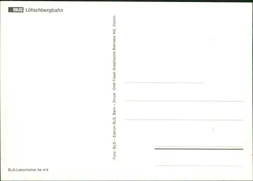 Ansichtskarte  BLS-Lokomotive Ae 4/4 Lötschbergbahn Verkehr & Eisenbahn 1980