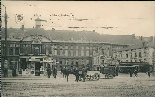 Postkaart Lüttich Luik Lîdje Liége La Place St-Lambert 1915    Feldpost