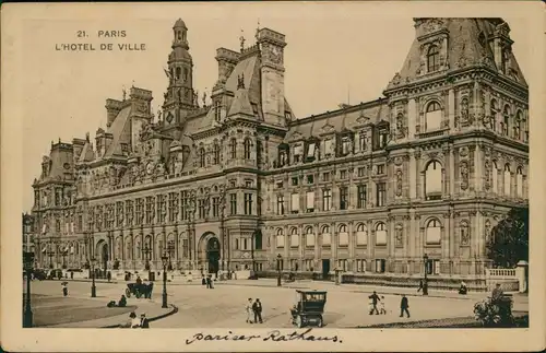 CPA 9. Hôtel de Ville-Paris Rathaus Hôtel de Ville 1909