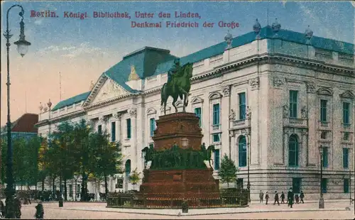 Mitte-Berlin Bibliothek Unter den Linden Denkmal Friedrich der Große 1910