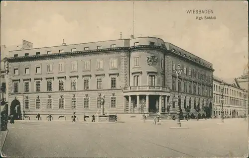 Ansichtskarte Wiesbaden Königliches Schloss   1914   1. Weltkrieg Feldpost