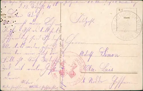 Ansichtskarte  Sägmühle im Schwarzwald 1916   1. Weltkrieg Feldpost gelaufen