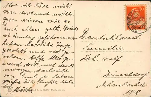 Luzern Lucerna PILATUSKULM, KLIMSENHORN u. BLICK AUF LUZERN. 1924