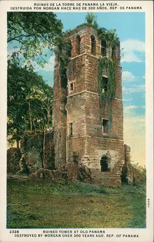 Postcard Panama-Stadt Panamá Ruinas de la Torre 1932